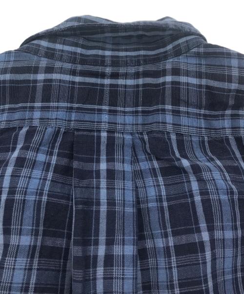 POLO RALPH LAUREN（ポロ・ラルフローレン）POLO RALPH LAUREN (ポロ・ラルフローレン) 90s CUSTOM FIT シルクブレンドボタンダウンシャツ ブルー サイズ:Ｌの古着・服飾アイテム