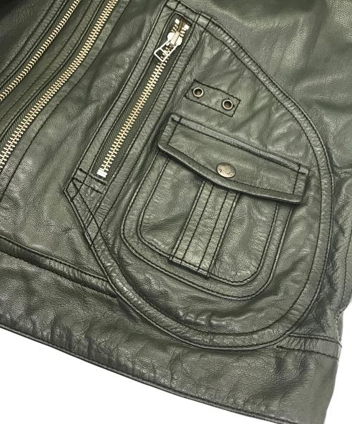 AVIREX（アヴィレックス）AVIREX (アヴィレックス) レザーライダースジャケット グリーン サイズ:SIZE Mの古着・服飾アイテム