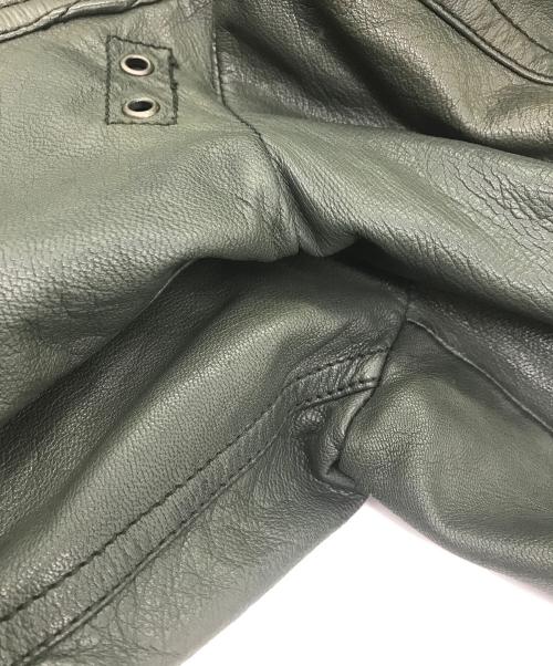 AVIREX（アヴィレックス）AVIREX (アヴィレックス) レザーライダースジャケット グリーン サイズ:SIZE Mの古着・服飾アイテム