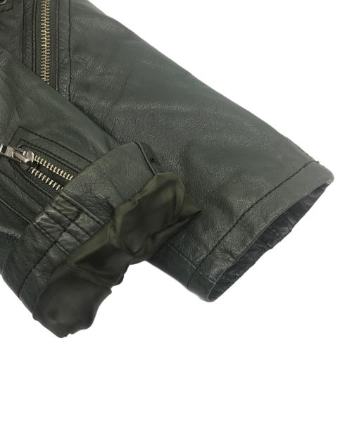AVIREX（アヴィレックス）AVIREX (アヴィレックス) レザーライダースジャケット グリーン サイズ:SIZE Mの古着・服飾アイテム