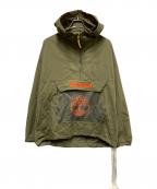Timberlandティンバーランド）の古着「メッシュアノラックパーカー」｜カーキ