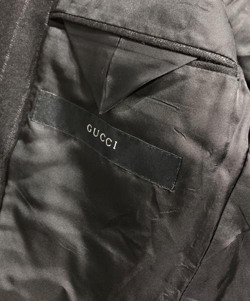 GUCCI（グッチ）GUCCI (グッチ) ウールピンストライプセットアップ/Pinstripe Wool Set-up ブラック サイズ:46の古着・服飾アイテム