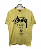 stussyステューシー）の古着「ワールドツアーTシャツ」｜イエロー