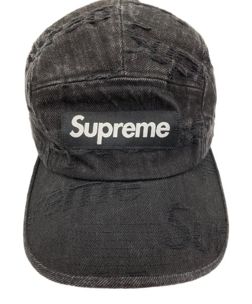 SUPREME（シュプリーム）Supreme (シュプリーム) Frayed Logos Camp Cap ブラックの古着・服飾アイテム
