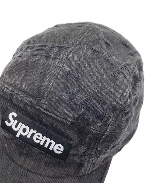 SUPREME（シュプリーム）Supreme (シュプリーム) Frayed Logos Camp Cap ブラックの古着・服飾アイテム