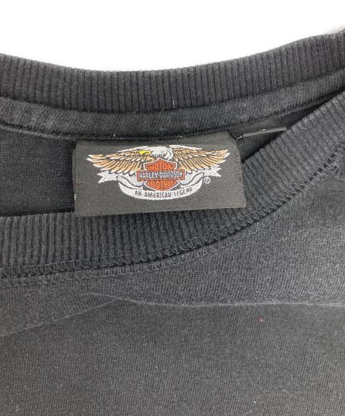 HARLEY-DAVIDSON（ハーレーダビッドソン）HARLEY-DAVIDSON (ハーレーダビッドソン) フレイムプリントロングスリーブカットソー ブラック サイズ:Ｌの古着・服飾アイテム