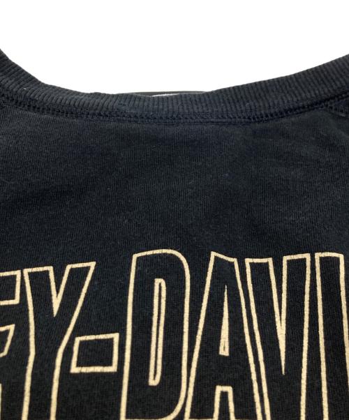 HARLEY-DAVIDSON（ハーレーダビッドソン）HARLEY-DAVIDSON (ハーレーダビッドソン) フレイムプリントロングスリーブカットソー ブラック サイズ:Ｌの古着・服飾アイテム