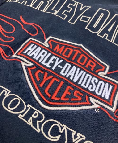 HARLEY-DAVIDSON（ハーレーダビッドソン）HARLEY-DAVIDSON (ハーレーダビッドソン) フレイムプリントロングスリーブカットソー ブラック サイズ:Ｌの古着・服飾アイテム