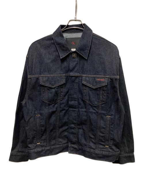 Calvin Klein（カルバンクライン）Calvin Klein (カルバンクライン) ターンロックデニムトラッカージャケット インディゴ サイズ:Sの古着・服飾アイテム