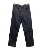 Calvin Kleinカルバンクライン）の古着「90s Straight Asymmetric Jeans」｜インディゴ