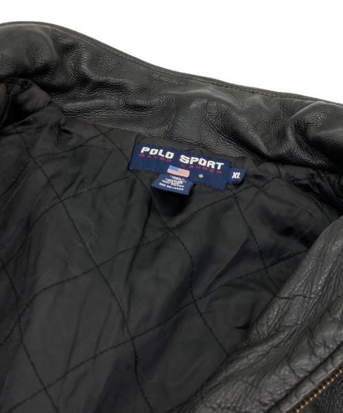 POLO SPORT（ポロスポーツ）POLO SPORT (ポロスポーツ) レザージャケット ブラック サイズ:XLの古着・服飾アイテム