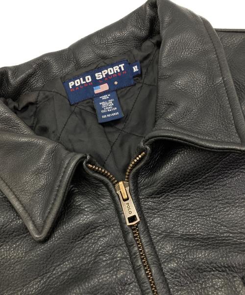 POLO SPORT（ポロスポーツ）POLO SPORT (ポロスポーツ) レザージャケット ブラック サイズ:XLの古着・服飾アイテム