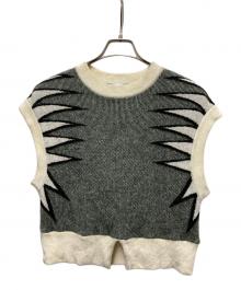 FUMIE=TANAKA（フミエタナカ）の古着「giza v vest」｜グリーン×ホワイト