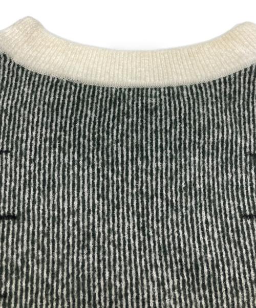 FUMIE=TANAKA（フミエタナカ）FUMIE=TANAKA (フミエタナカ) giza v vest グリーン×ホワイト サイズ:２の古着・服飾アイテム