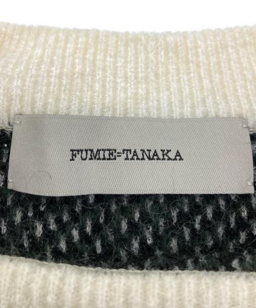 FUMIE=TANAKA（フミエタナカ）FUMIE=TANAKA (フミエタナカ) giza v vest グリーン×ホワイト サイズ:２の古着・服飾アイテム