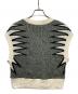 FUMIE=TANAKA (フミエタナカ) giza v vest グリーン×ホワイト サイズ:２：9000円