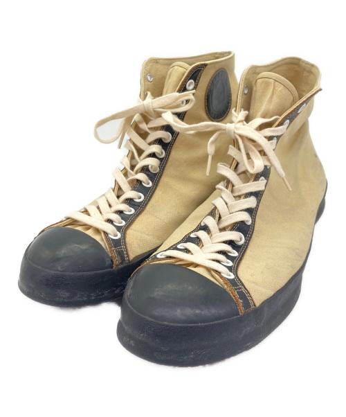 BUTCHER PRODUCTS（ブッチャープロダクツ）BUTCHER PRODUCTS (ブッチャープロダクツ) FLYING B ハイカットキャンバススニーカー ベージュ サイズ:SIZE 10　（28.0cm前後）の古着・服飾アイテム