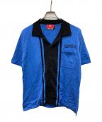 CREAM SODAクリームソーダ）の古着「ニットシャツ」｜ブルー×ブラック