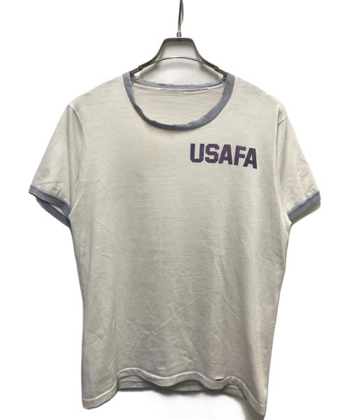 USAFA（USAFA）USAFA (USAFA) 70-80s USAFA リンガーTシャツ ホワイト サイズ:不明（実寸サイズ参照）の古着・服飾アイテム
