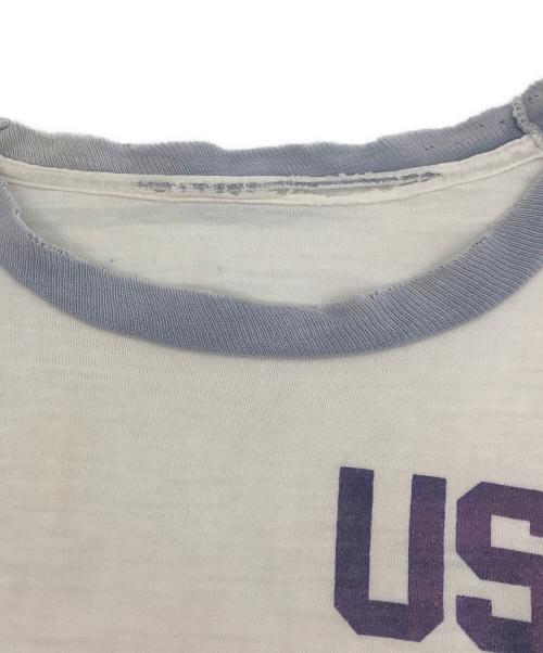 USAFA（USAFA）USAFA (USAFA) 70-80s USAFA リンガーTシャツ ホワイト サイズ:不明（実寸サイズ参照）の古着・服飾アイテム