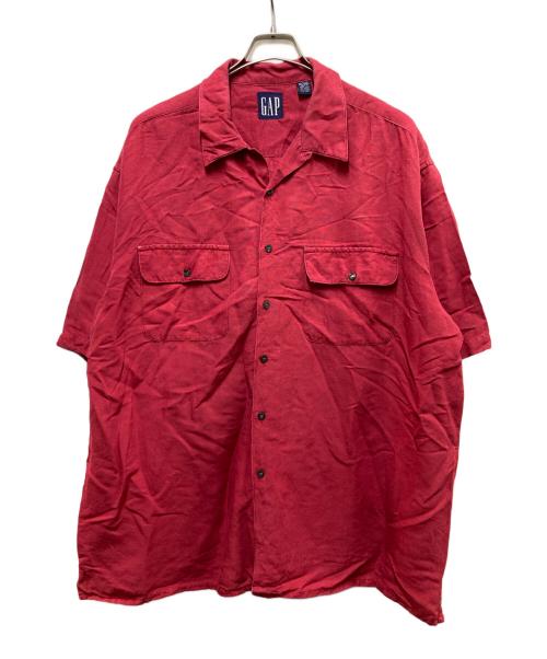 GAP（ギャップ）GAP (ギャップ) リネンブレンドループカラーシャツ レッド サイズ:Lの古着・服飾アイテム