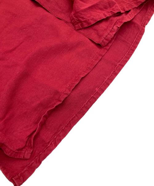GAP（ギャップ）GAP (ギャップ) リネンブレンドループカラーシャツ レッド サイズ:Lの古着・服飾アイテム