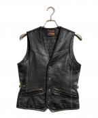 THE FLAT HEADザ・フラットヘッド）の古着「ディアスキンレザーベスト/Deerskin Leather Vest」｜ブラック