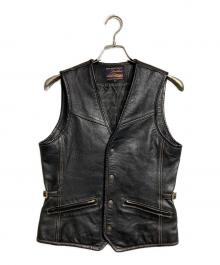 THE FLAT HEAD（ザ・フラットヘッド）の古着「ディアスキンレザーベスト/Deerskin Leather Vest」｜ブラック