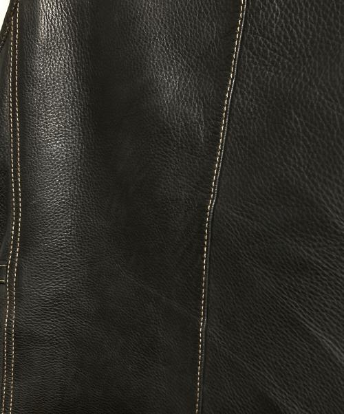 THE FLAT HEAD（ザ・フラットヘッド）THE FLAT HEAD (ザ・フラットヘッド) ディアスキンレザーベスト/Deerskin Leather Vest ブラック サイズ:36の古着・服飾アイテム