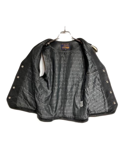 THE FLAT HEAD（ザ・フラットヘッド）THE FLAT HEAD (ザ・フラットヘッド) ディアスキンレザーベスト/Deerskin Leather Vest ブラック サイズ:36の古着・服飾アイテム