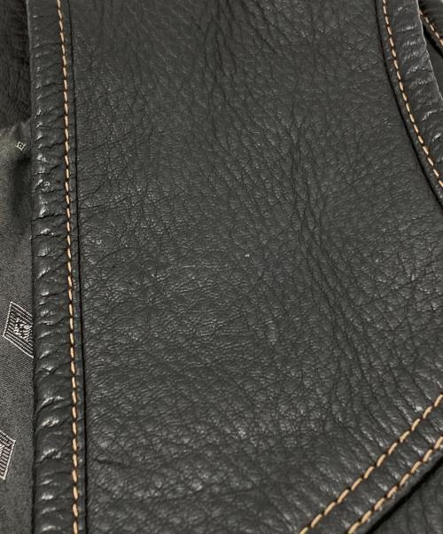 THE FLAT HEAD（ザ・フラットヘッド）THE FLAT HEAD (ザ・フラットヘッド) ディアスキンレザーベスト/Deerskin Leather Vest ブラック サイズ:36の古着・服飾アイテム