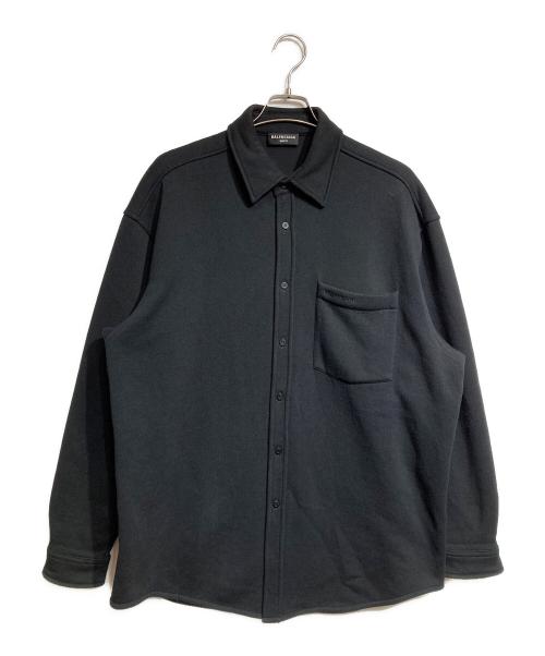 BALENCIAGA（バレンシアガ）BALENCIAGA (バレンシアガ) SWEAT OVERSIZED SHIRTS/スウェットオーバーサイズドシャツ ブラック サイズ:XXSの古着・服飾アイテム