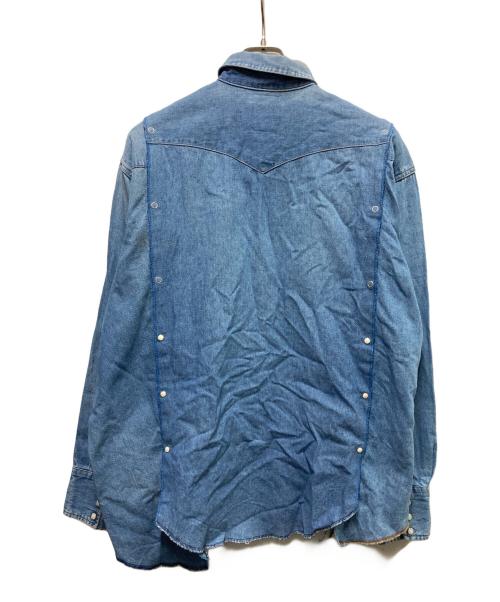 YSTRDY'S TMRRW（イエスタデイズトゥモロウ）YSTRDY'S TMRRW (イエスタデイズトゥモロウ) Wrangler (ラングラー) リメイクデニムシャツ インディゴ サイズ:SIZE Freeの古着・服飾アイテム