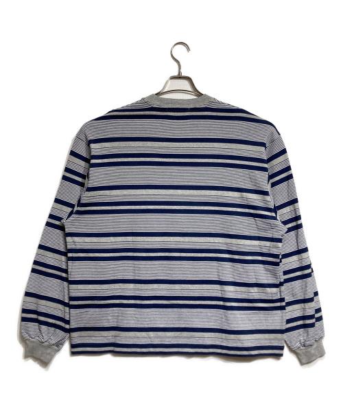 everyone（エブリワン）everyone (エブリワン) border long sleeve tee shirt/ボーダーロングスリーブカットソー ネイビー×グレー サイズ:Lの古着・服飾アイテム