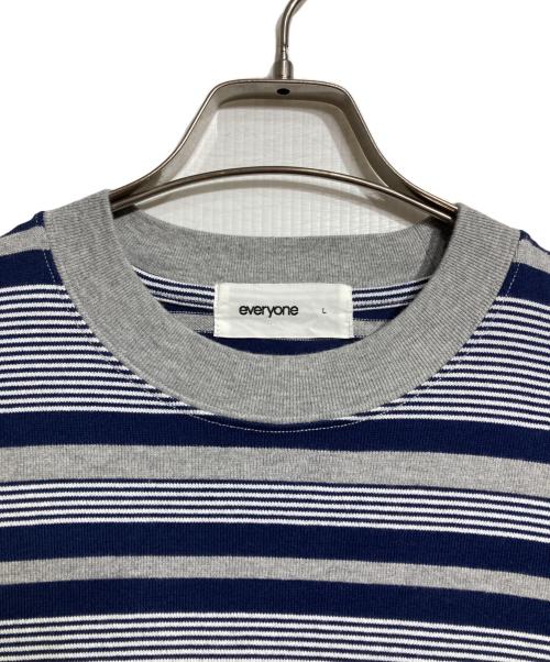 everyone（エブリワン）everyone (エブリワン) border long sleeve tee shirt/ボーダーロングスリーブカットソー ネイビー×グレー サイズ:Lの古着・服飾アイテム