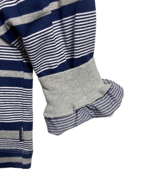 everyone（エブリワン）everyone (エブリワン) border long sleeve tee shirt/ボーダーロングスリーブカットソー ネイビー×グレー サイズ:Lの古着・服飾アイテム