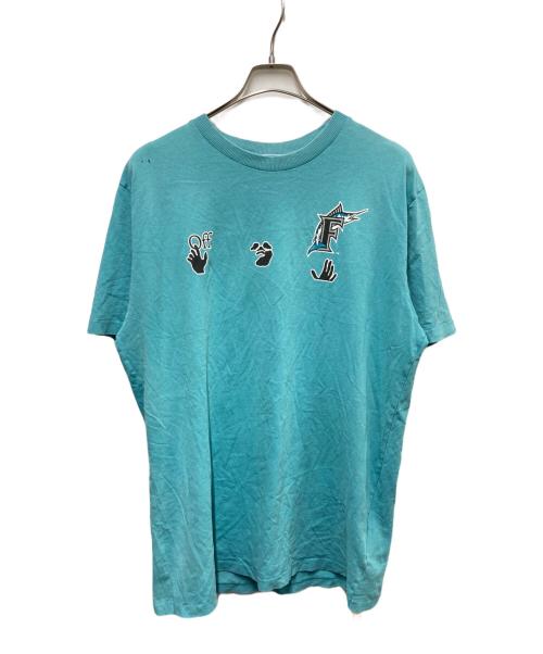 OFFWHITE（オフホワイト）OFFWHITE (オフホワイト) New Era (ニューエラ) MLBナンバリングTシャツ ブルー サイズ:XLの古着・服飾アイテム
