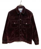 WIND AND SEAウィンダンシー）の古着「VELOUR TOUCH DENIM JACKET」｜ブラウン
