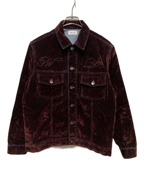 WIND AND SEA（ウィンダンシー）WIND AND SEA (ウィンダンシー) VELOUR TOUCH DENIM JACKET ブラウン サイズ:SIZE Sの古着・服飾アイテム