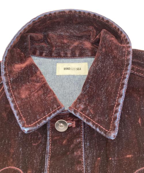 WIND AND SEA（ウィンダンシー）WIND AND SEA (ウィンダンシー) VELOUR TOUCH DENIM JACKET ブラウン サイズ:SIZE Sの古着・服飾アイテム