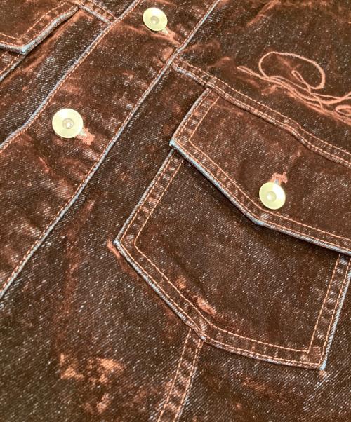 WIND AND SEA（ウィンダンシー）WIND AND SEA (ウィンダンシー) VELOUR TOUCH DENIM JACKET ブラウン サイズ:SIZE Sの古着・服飾アイテム