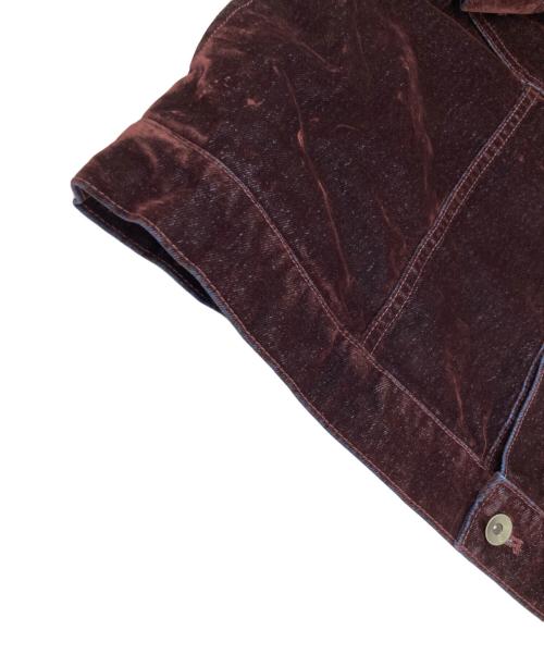 WIND AND SEA（ウィンダンシー）WIND AND SEA (ウィンダンシー) VELOUR TOUCH DENIM JACKET ブラウン サイズ:SIZE Sの古着・服飾アイテム