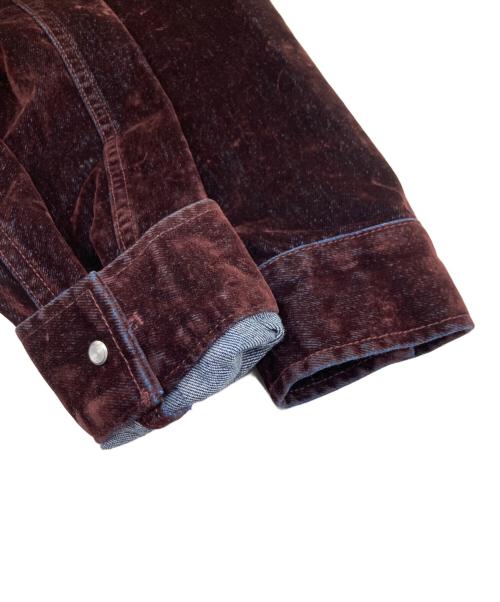 WIND AND SEA（ウィンダンシー）WIND AND SEA (ウィンダンシー) VELOUR TOUCH DENIM JACKET ブラウン サイズ:SIZE Sの古着・服飾アイテム