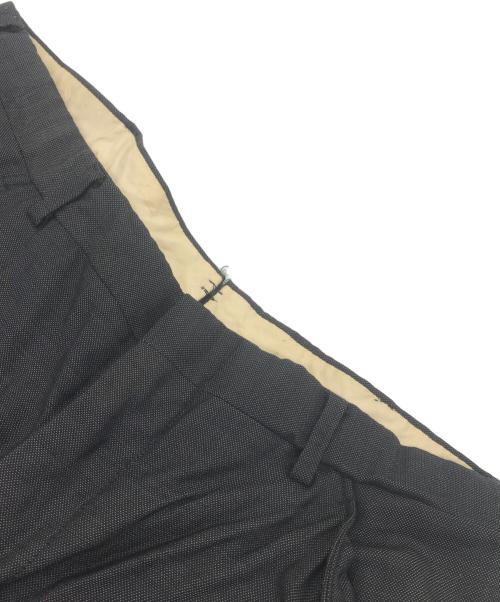 -（-）- (-) バーズアイノータックスラックス ブラック サイズ:-の古着・服飾アイテム