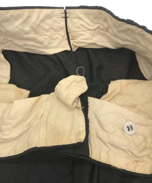 -（-）- (-) バーズアイノータックスラックス ブラック サイズ:-の古着・服飾アイテム
