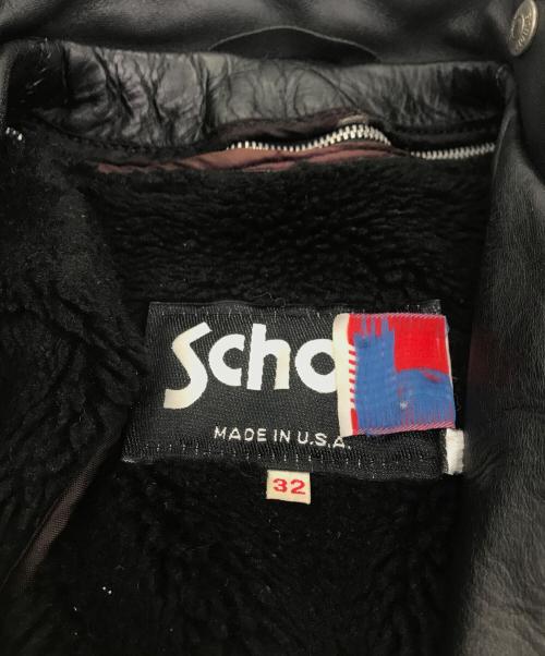 Schott（ショット）Schott (ショット) ライナー付シングルライダースジャケット ブラック サイズ:32の古着・服飾アイテム