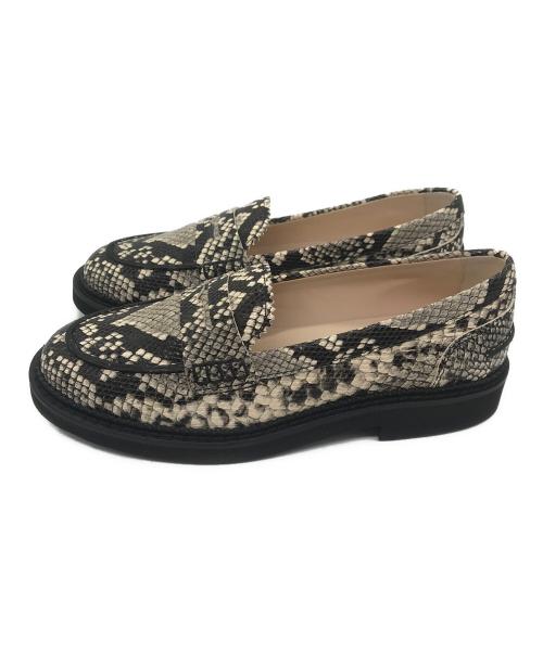 TOD'S（トッズ）TOD'S (トッズ) パイソンローファー ベージュ×ブラック サイズ:23cmの古着・服飾アイテム