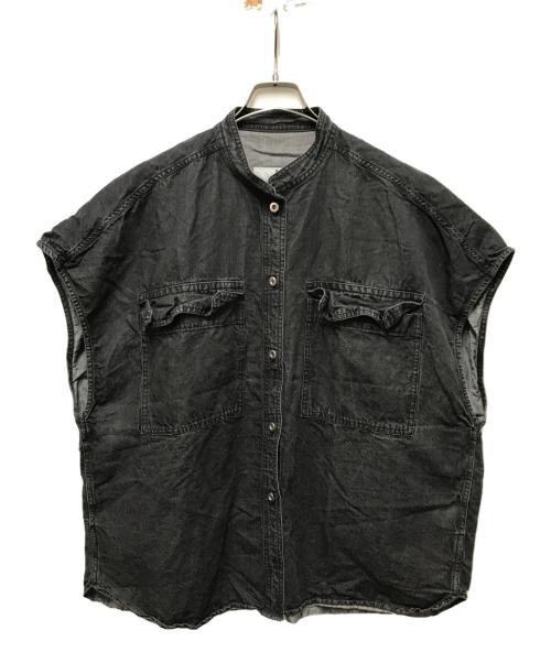 Curensology（カレンソロジー）Curensology (カレンソロジー) コットンリネンデニムベスト グレー サイズ:FREEの古着・服飾アイテム