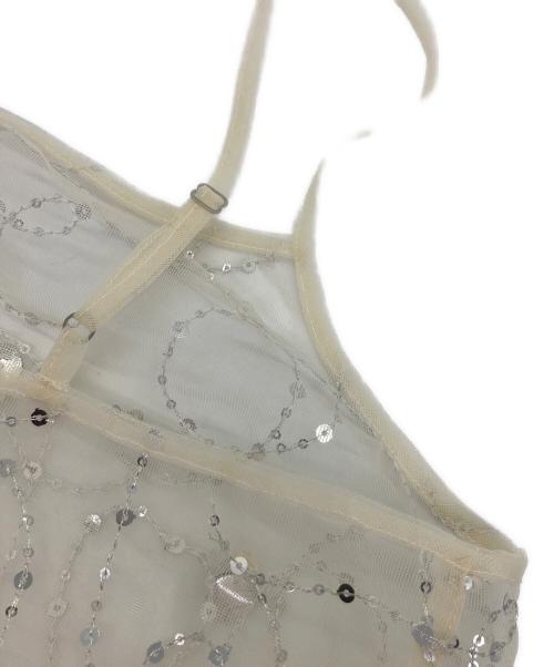 sara mallika（サラマリカ）sara mallika (サラマリカ) shiny sequin embroidery ホワイト サイズ:Freeの古着・服飾アイテム