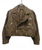 Sea Room lynnシールームリン）の古着「ECOレザーSHORTライダースジャケット」｜ブラウン